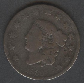 USA 1 Cent 1830 Coronet
