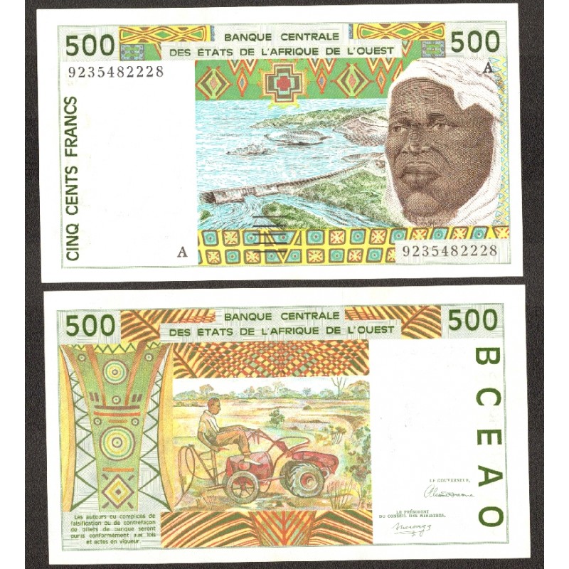 IVORY COAST (W.A.S.) 500 Francs 1992