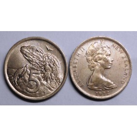 NEW ZEALAND 5 Cents 1972