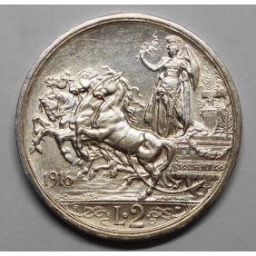 2 LIRE 1916 AG QUADRIGA...