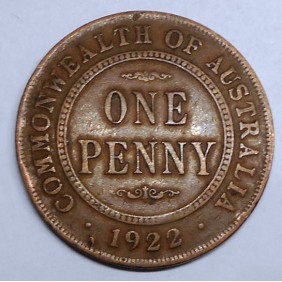 AUSTRALIA 1 Penny 1922...