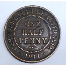 AUSTRALIA 1/2 Penny 1911...
