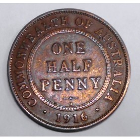 AUSTRALIA 1/2 Penny 1916