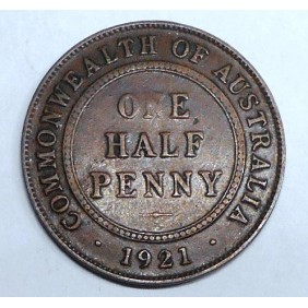 AUSTRALIA 1/2 Penny 1921...