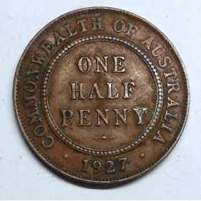 AUSTRALIA 1/2 Penny 1927
