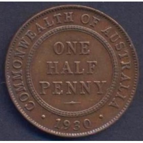 AUSTRALIA 1/2 Penny 1930 rare