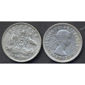AUSTRALIA 6 Pence 1960 AG