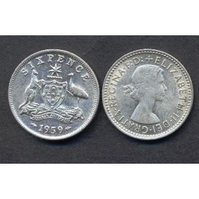 AUSTRALIA 6 Pence 1959 AG