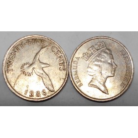 BERMUDA 25 Cents 1986