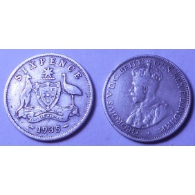 AUSTRALIA 6 Pence 1935 AG