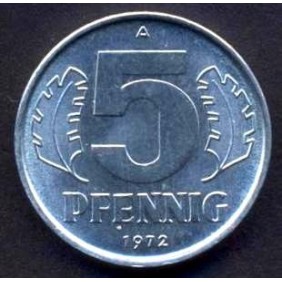 DDR 5 Pfennig 1972 UNC