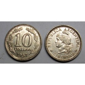 ARGENTINA 10 Centavos 1957
