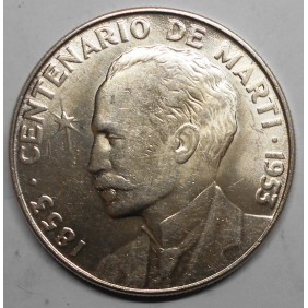 CUBA 1 Peso 1953 AG José Marti