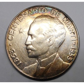CUBA 1 Peso 1953 AG José Marti