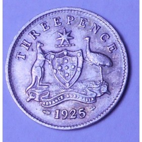 AUSTRALIA 3 Pence 1925 AG