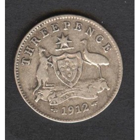 AUSTRALIA 3 Pence 1912 AG