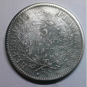 FRANCE 5 Francs 1877 A...