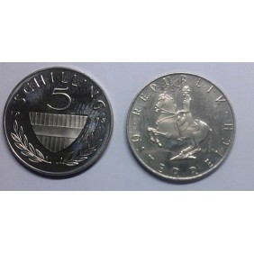 AUSTRIA 5 Schilling 1975 Proof