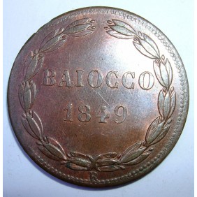 PIO IX 1 Baiocco 1849 R...