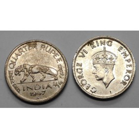 BRITISH INDIA 1/4 Rupee 1947 b