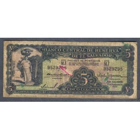 EL SALVADOR 5 Colones 1959