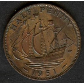 GREAT BRITAIN 1/2 Penny 1951