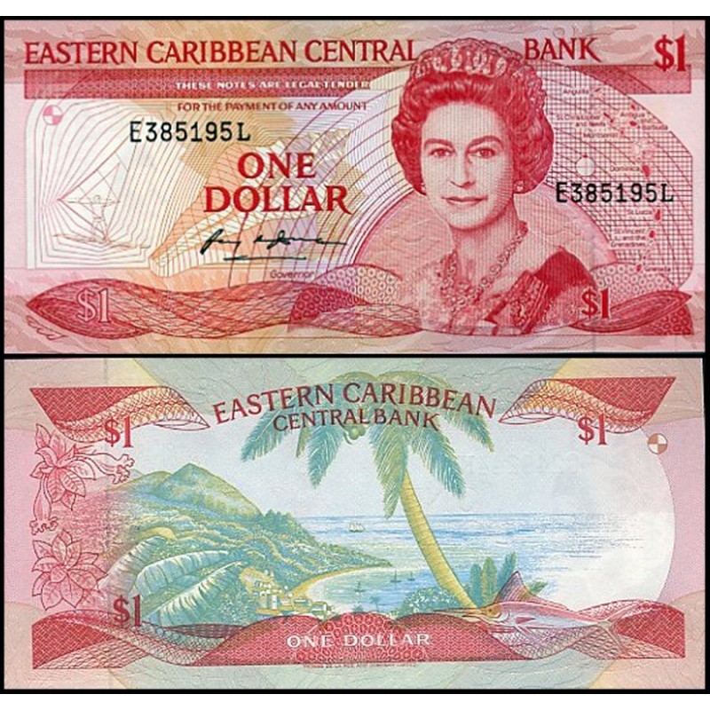 SAINT LUCIA (E.C.S.) 1 Dollar 1988