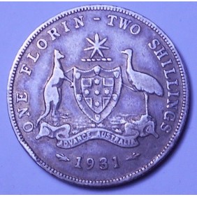 AUSTRALIA 1 Florin 1931 AG