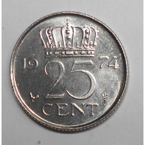 NETHERLANDS 25 Cents 1974