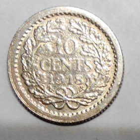 NETHERLANDS 10 Cents 1918 AG