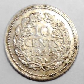 NETHERLANDS 10 Cents 1928 AG
