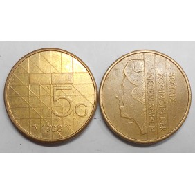 NETHERLANDS 5 Gulden 1988