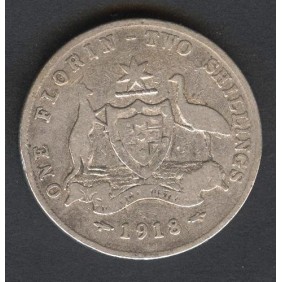 AUSTRALIA 1 Florin 1918 M AG