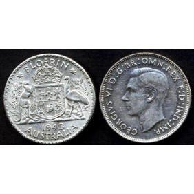 AUSTRALIA 1 Florin 1943S AG