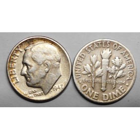 USA Roosevelt Dime 1947 AG