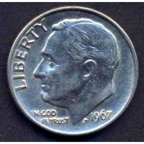 USA Roosevelt Dime 1967