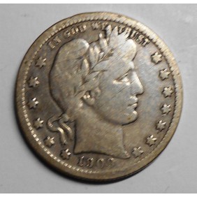 USA Barber Quarter 1909