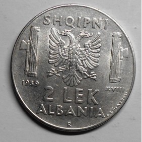ALBANIA 2 Lek 1939 M.