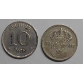 SWEDEN 10 Ore 1940 AG