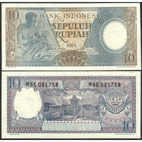 INDONESIA 10 Rupiah 1963