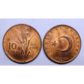 TURKEY 10 Kurus 1968