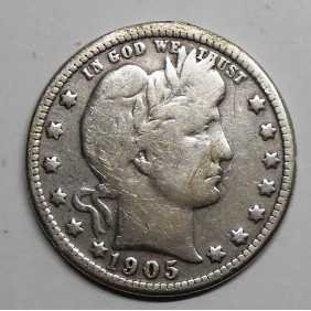 USA Barber Quarter 1905 AG