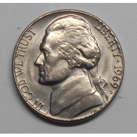 USA 5 Cents 1969 D Jefferson