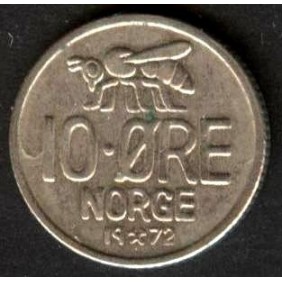 NORWAY 10 Ore 1972