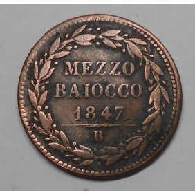 PIO IX 1/2 Baiocco 1847B...