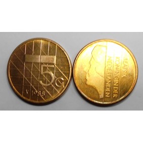 NETHERLANDS 5 Gulden 1988