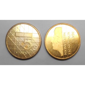 NETHERLANDS 5 Gulden 1990