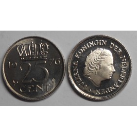 NETHERLANDS 25 Cents 1976