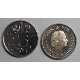 NETHERLANDS 25 Cents 1977