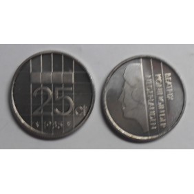 NETHERLANDS 25 Cents 1985...